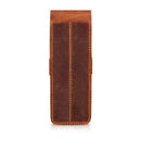 Londo Top Grain Leather Pen and Pencil Case with Tuck in Flap - Two Compartment