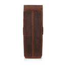 Londo Top Grain Leather Pen and Pencil Case with Tuck in Flap - Two Compartment