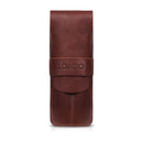 Londo Top Grain Leather Pen and Pencil Case with Tuck in Flap - Two Compartment