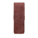 Londo Top Grain Leather Pen and Pencil Case with Tuck in Flap - Two Compartment