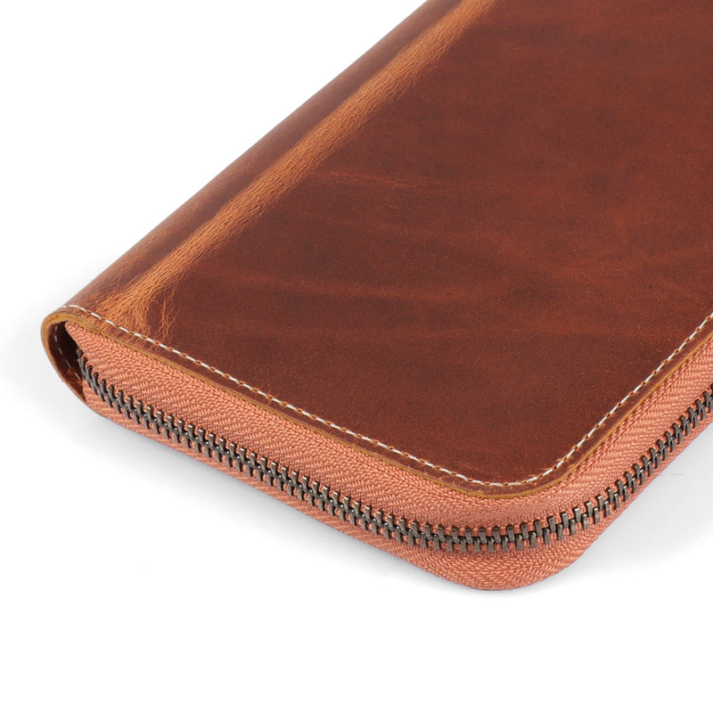 Londo Genuine Leather Padfolio with Pencil Holder Notepad and Zipper Closure
