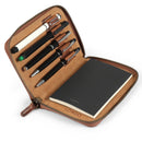 Londo Genuine Leather Padfolio with Pencil Holder Notepad and Zipper Closure