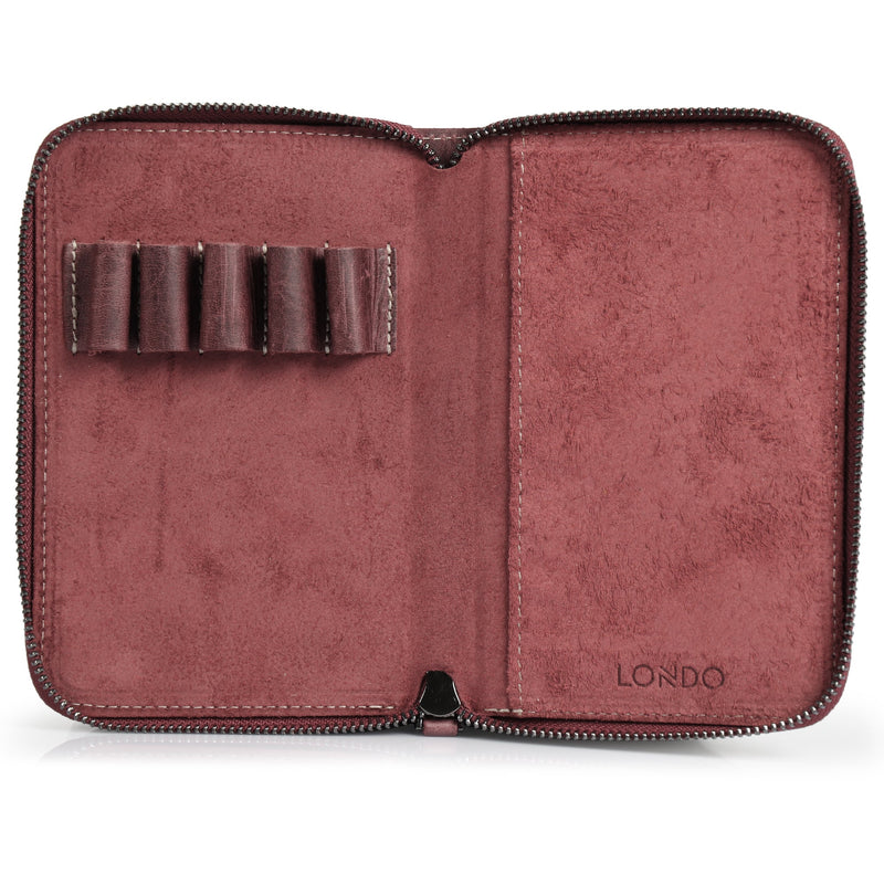 Londo Echt lederen padfolio met penhouder notepad en ritssluiting Londo Echt lederen padfolio met penhouder notepad en ritssluiting