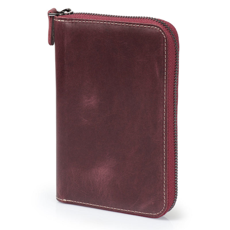 Londo Genuine Leather Padfolio with Pencil Holder Notepad and Zipper Closure