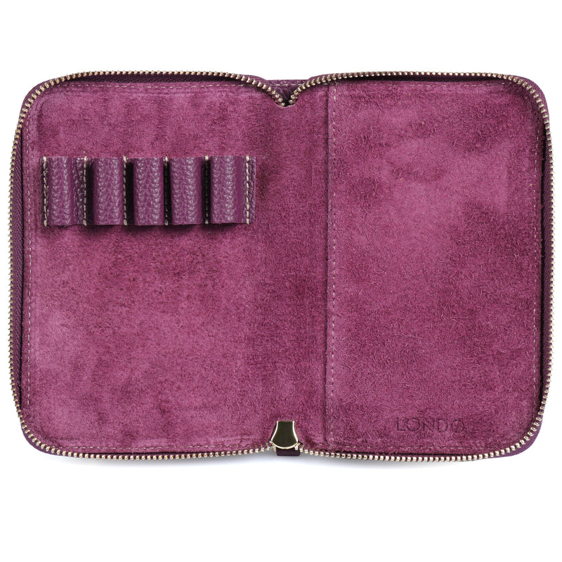 Londo Genuine Leather Padfolio with Pencil Holder Notepad and Zipper Closure