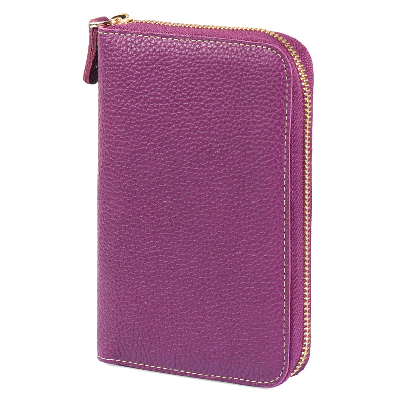 Londo Genuine Leather Padfolio with Pencil Holder Notepad and Zipper Closure