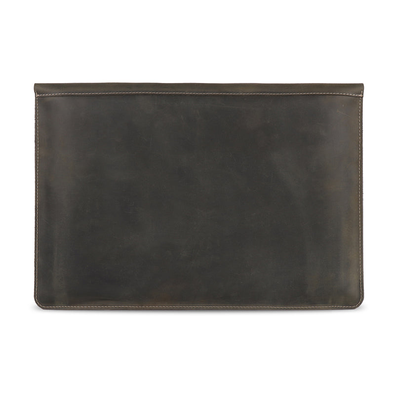 Londo Top Grain Leather MacBook Pro and Air 16 Inch, 14, 15.5, 15, 13 inch & iPad Pro 12.9 Case with Front Pocket & Flap Closure – Retro Vintage Laptop Bag