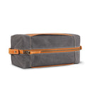 Londo Toiletry Bag Top Grain Leather and Canvas Travel Bag Dopp Kit Makeup Case, Cosmetic Bag