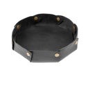 Londo Genuine Leather Round Tray Organizer - Practical Storage Box for Wallets, Watches, Keys, Coins, Cell Phones and Office Equipment