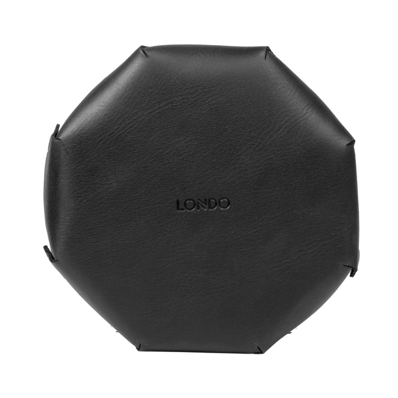 Londo Genuine Leather Round Tray Organizer - Practical Storage Box for Wallets, Watches, Keys, Coins, Cell Phones and Office Equipment