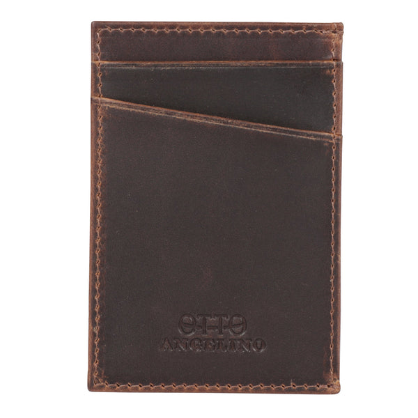 Otto Angelino Top Grain Leather Minimalist Wallet Bank Cards, Money, Driver's License, Unisex