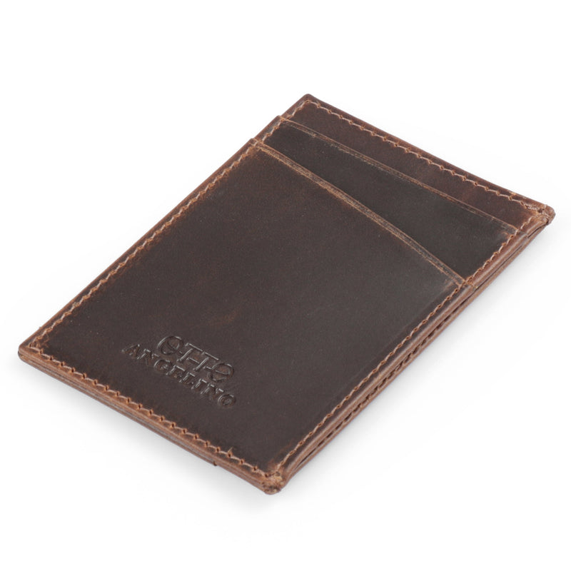 Otto Angelino Top Grain Leather Minimalist Wallet Bank Cards, Money, Driver's License, Unisex
