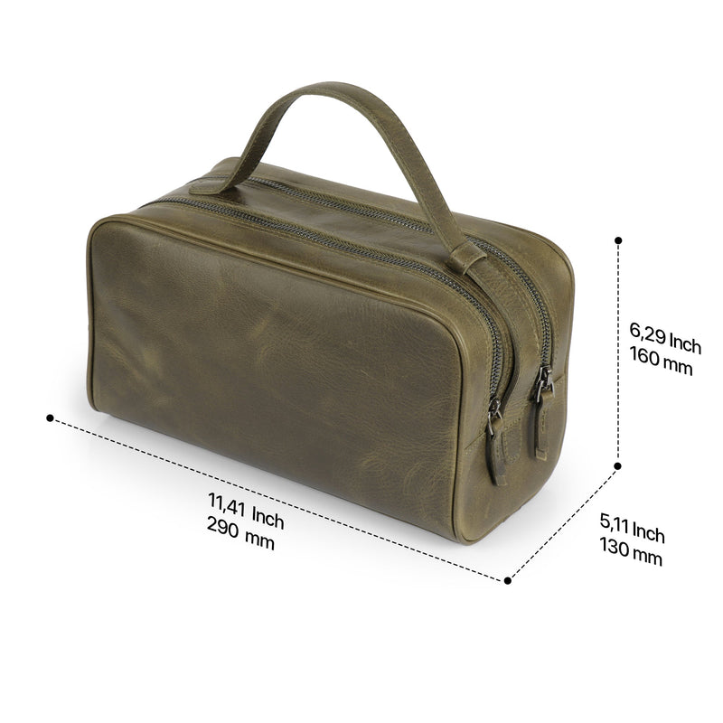 Londo Hand Crafted Top Grain Leather Toiletry Bag, Personalized Makeup MegaGear Store Londo Hand Crafted Top Grain Leather Toiletry Bag, Personalized Makeup MegaGear Store