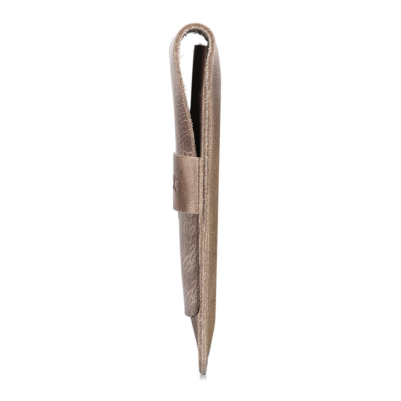Londo Top Grain Leather Pen and Pencil Case with Tuck in Flap