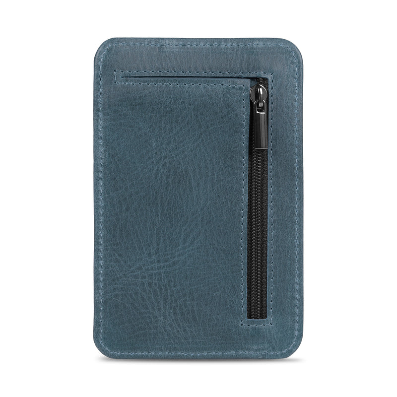 Otto Angelino Italian Top Grain Leather Minimalist Men Wallet, Slim, Credit Card Holder, Zippered Coin Slot, RFID Blocking