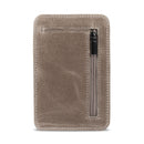 Otto Angelino Italian Top Grain Leather Minimalist Men Wallet, Slim, Credit Card Holder, Zippered Coin Slot, RFID Blocking