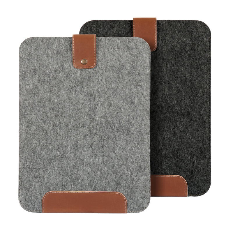 Laptop Sleeve Case 14 Inch MegaGear Handcrafted Personalized Fine Leather And Fleece Sleeve