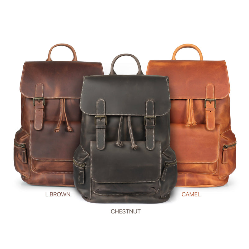 camel leather backpack mens MegaGear Valley Handcrafted Top Grain Leather Backpack – MegaGear Store