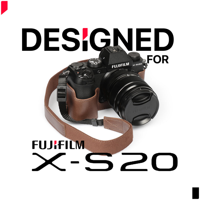 MegaGear Fujifilm X-S20 Ever Ready Genuine Leather Camera Half Case