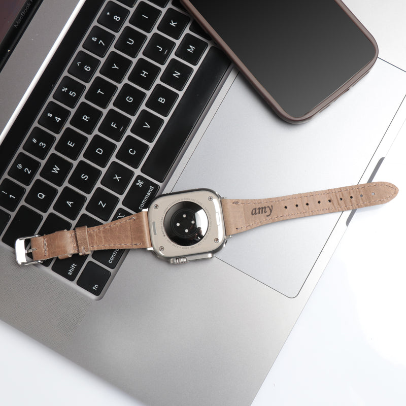 MegaGear Top Grain Leather Apple Watch Band Strap - Replacement Men & Women 42mm - 49mm and 38mm - 41mm, Apple Watch Series 10, Ultra, Ultra2, 9, 8, 7, 6, 5, 4, 3, SE