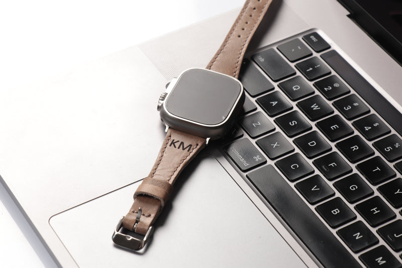 MegaGear Top Grain Leather Apple Watch Band Strap - Replacement Men & Women 42mm - 49mm and 38mm - 41mm, Apple Watch Series 10, Ultra, Ultra2, 9, 8, 7, 6, 5, 4, 3, SE
