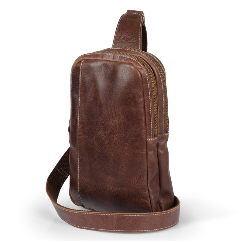 Brown Pu Leather Shoulder Bag For Men, Crossbody Bag With Zipper Closure,  Suitable For Daily Use, Adjustable Shoulder Strap Sport Bag Sports Bag
