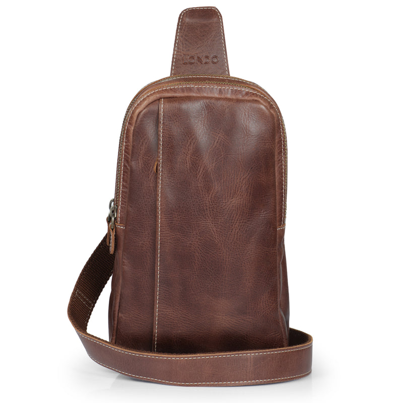 Londo Top Grain Leather Crossbody Bag with Adjustable Shoulder Strap, Leather Sling Bag, Unisex, Leather Utility Bag