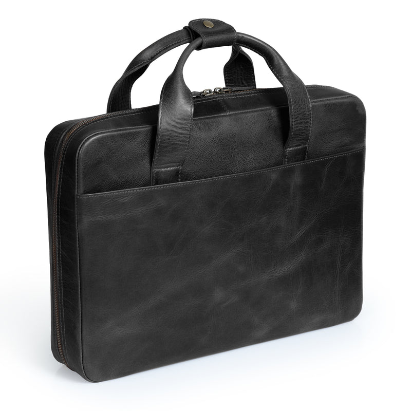 Londo Top Grain Leather Travel 16” Laptop Bag - Briefcase Satchel Portfolio Notebook Tablet Messenger Bag for Men & Women, Business, Organizer Brown
