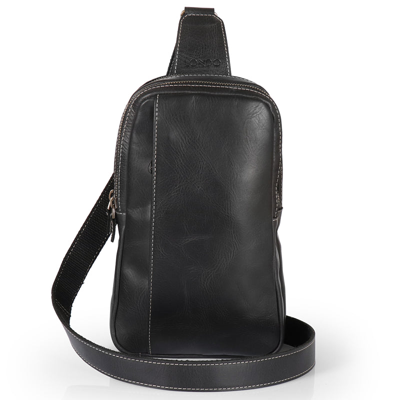 Brown Pu Leather Shoulder Bag For Men, Crossbody Bag With Zipper Closure,  Suitable For Daily Use, Adjustable Shoulder Strap Sport Bag Sports Bag