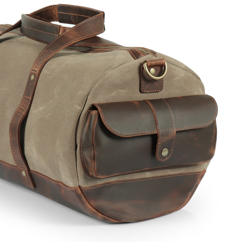 Vintage Travel Bag: Leather & Canvas