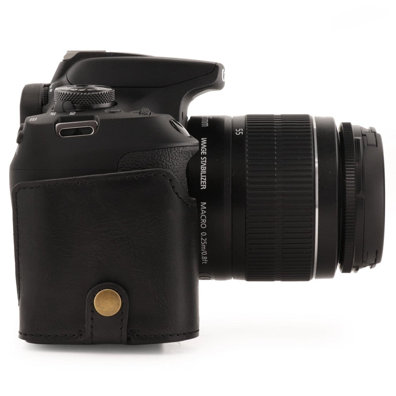 MegaGear Canon EOS Rebel T7 (18-55mm), 2000D (18-55mm) Ever Ready Leather Camera Case and Strap