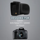 MegaGear Canon EOS Rebel T7 (18-55mm), 2000D (18-55mm) Ever Ready Leather Camera Case and Strap