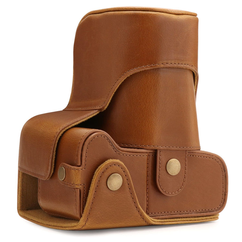 MegaGear Canon EOS Rebel T7 (18-55mm), 2000D (18-55mm) Ever Ready Leather Camera Case and Strap