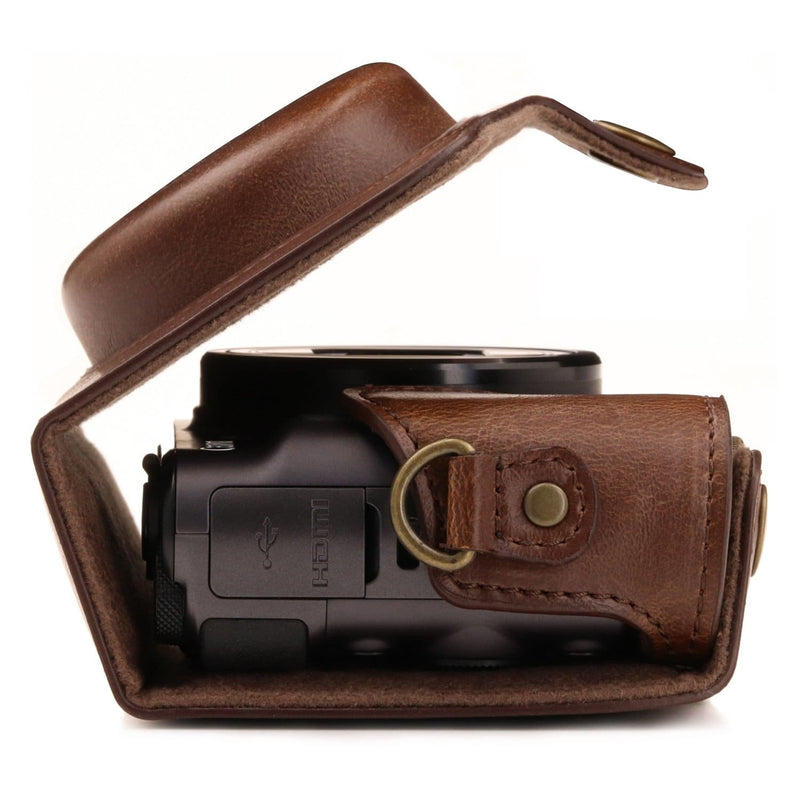 thumbnail image 2 of MegaGear Leather Camera Case For Canon PowerShot SX740 HS & SX730 HS - Ever Ready Design, Tripod Compatible 2 of 11