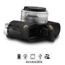 MegaGear Leica D-Lux 7 Ever Ready Top Grain Leather Camera Half Case and Strap