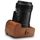 MegaGear Nikon Coolpix P1000 Ever Ready Leather Camera Half Case and Strap