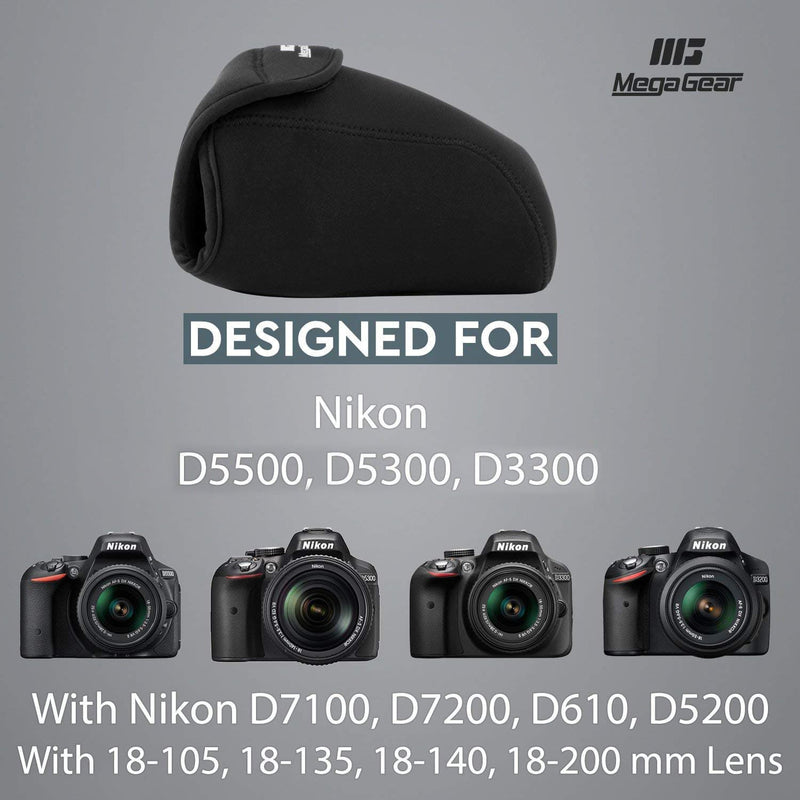 MegaGear Nikon D3500, D5600, D3400, D5500, D7200, D3300, D5300, D610, D7100, D600 Ultra Light Neoprene Camera Case