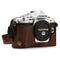 MegaGear Olympus OM-D E-M10 Mark IIIs, OM-D E-M10 Mark III Ever Ready Leather Camera Half Case and Strap