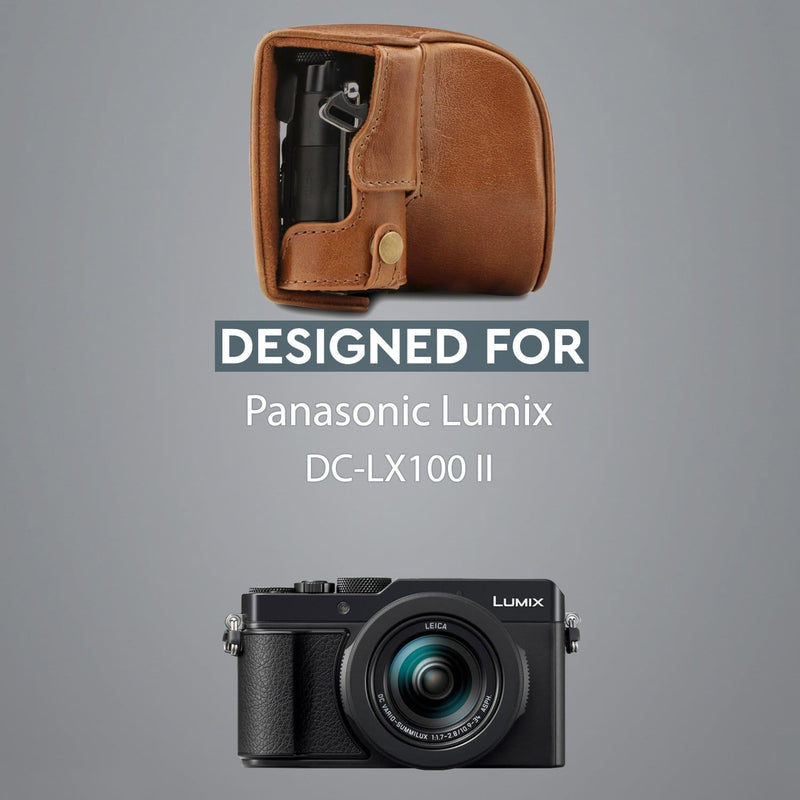 MegaGear Ever Ready - Mezza custodia in vera pelle compatibile con Leica D-Lux 7, D-Lux 8 MegaGear Ever Ready - Mezza custodia in vera pelle compatibile con Leica D-Lux 7, D-Lux 8