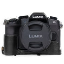 MegaGear Panasonic Lumix DMC-G85, G8, G80, G81 (12-60mm) Ever Ready Leather Camera Case and Strap