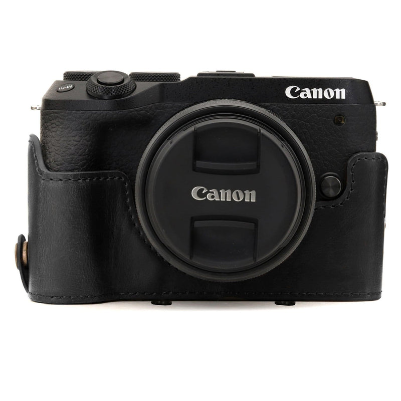 MegaGear MG1751 Ever Ready Leather Camera Case Compatible with Canon Eos M6 Mark II Dark Brown 15 45mm