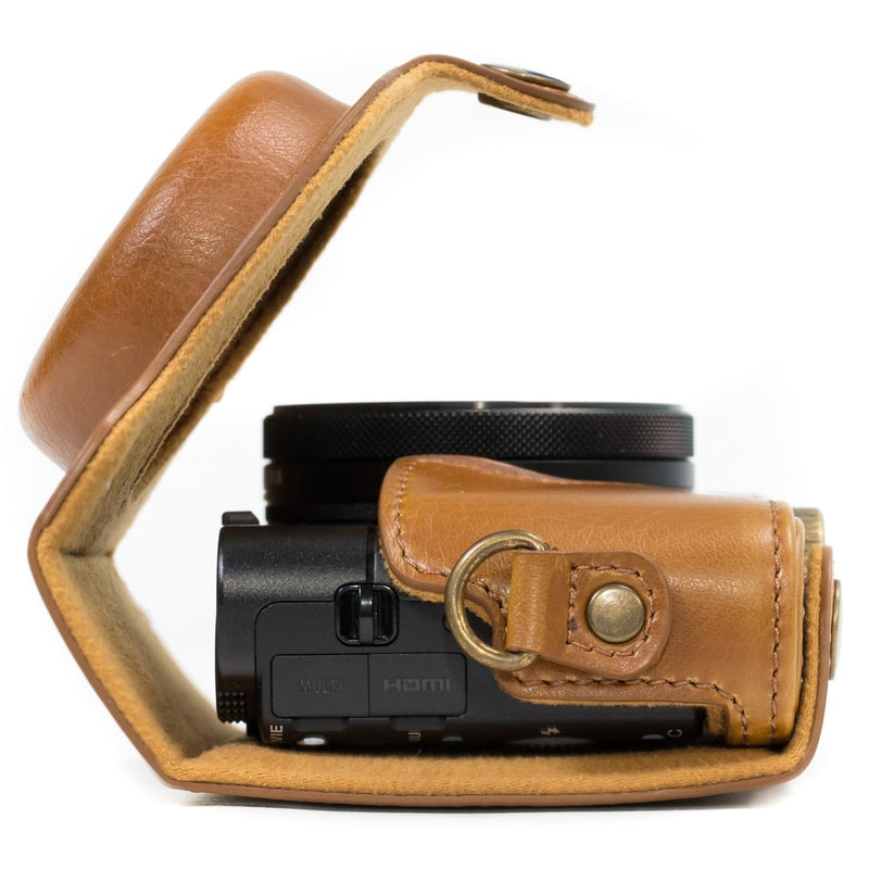 MegaGear Sony Cyber-shot DSC-HX95, DSC-HX99, DSC-HX80, DSC-HX90V Ever Ready Leather Camera Case with Strap