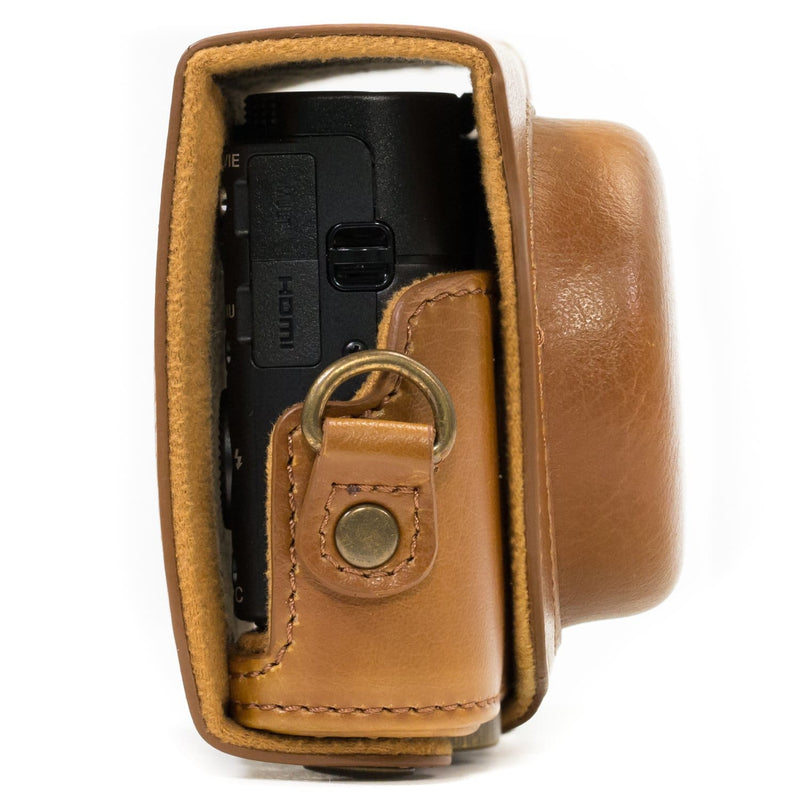 MegaGear Sony Cyber-shot DSC-HX95, DSC-HX99, DSC-HX80, DSC-HX90V Ever Ready Leather Camera Case with Strap