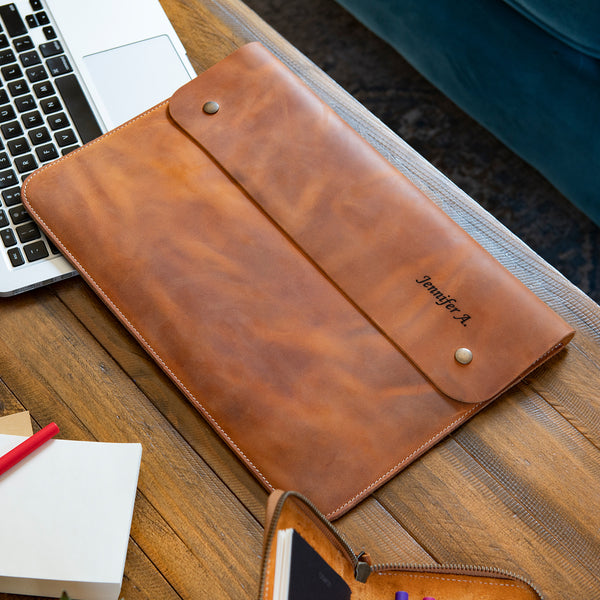Londo Top Grain Leather Sleeve Bohemian Bag for MacBook Pro MacBook Air and  – MegaGear Store