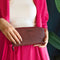 Otto Angelino Leather Zippered Clutch with Phone Compatible Slots