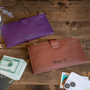 Otto Angelino Top Grain Leather 2 Compartment Bifold Wallet with Phone Compatible Slots, RFID Blocking