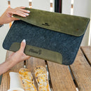 MegaGear Fine Leather and Fleece Sleeve Bag for MacBook Pro, MacBook Air and iPad Case