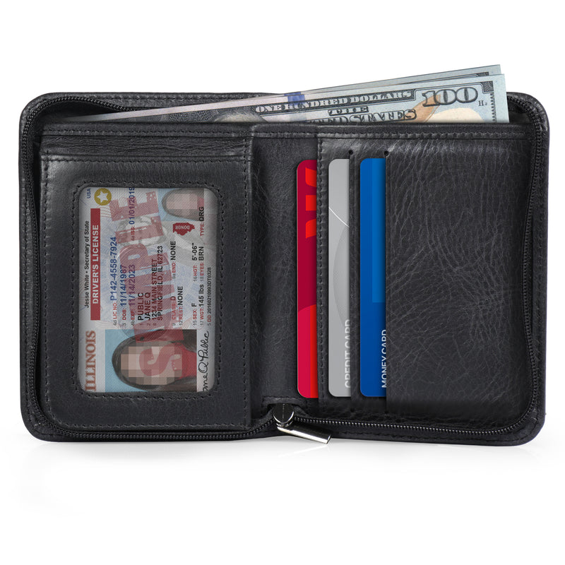Premium RFID-blokkerende Lederen Bifold Portemonnee voor Heren - SlimA Premium RFID-blokkerende Lederen Bifold Portemonnee voor Heren - SlimA