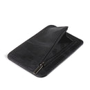 Otto Angelino Italian Top Grain Leather Minimalist Men Wallet, Slim, Credit Card Holder, Zippered Coin Slot, RFID Blocking