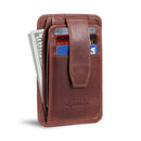 Otto Angelino Italian Top Grain Leather Minimalist Men Wallet, Slim, Credit Card Holder, Zippered Coin Slot, RFID Blocking